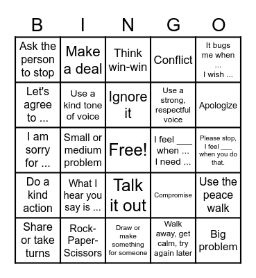 Problem Solving BINGO Card