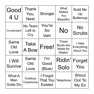 Anti-Valentine's Day Bingo Card