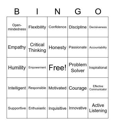 Leaders Amongst Us Bingo Card