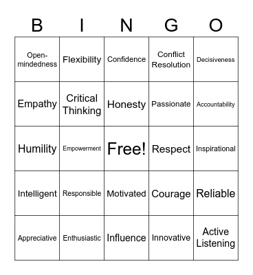 Leaders Amongst Us Bingo Card