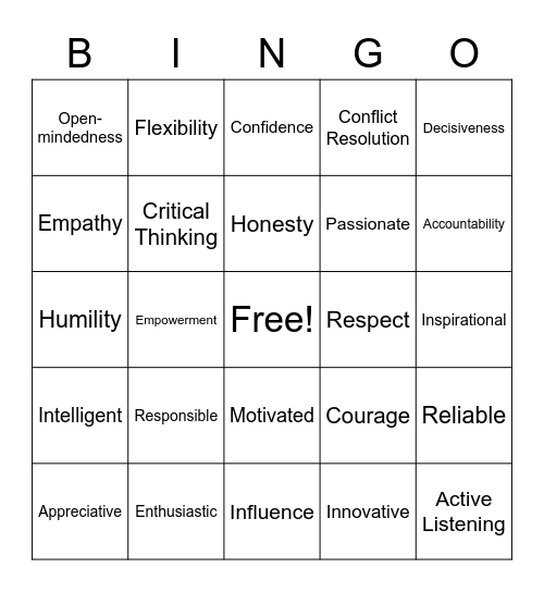 Leaders Amongst Us Bingo Card