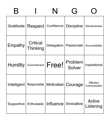 Leaders Amongst Us Bingo Card