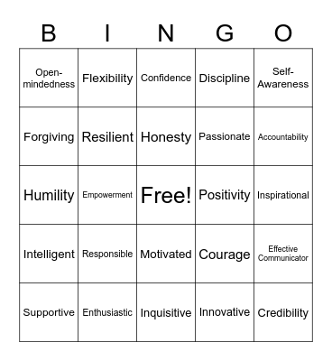 Leaders Amongst Us Bingo Card