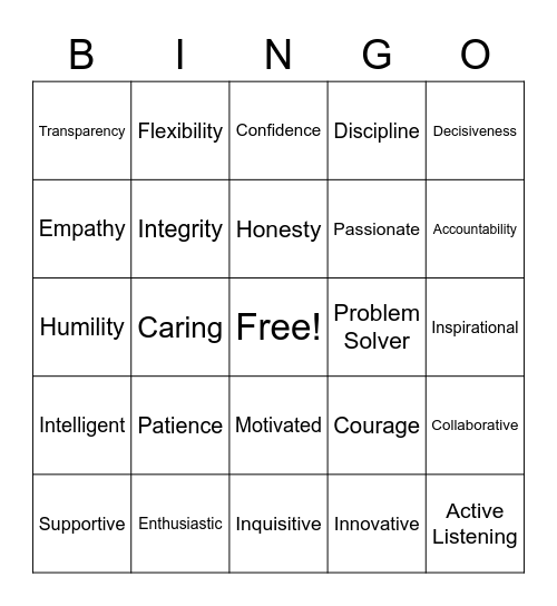 Leaders Amongst Us Bingo Card