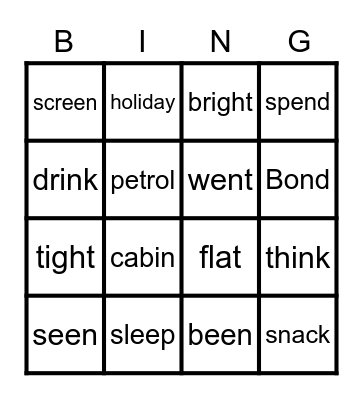 Bill Bright's Fishing Trip Bingo Card