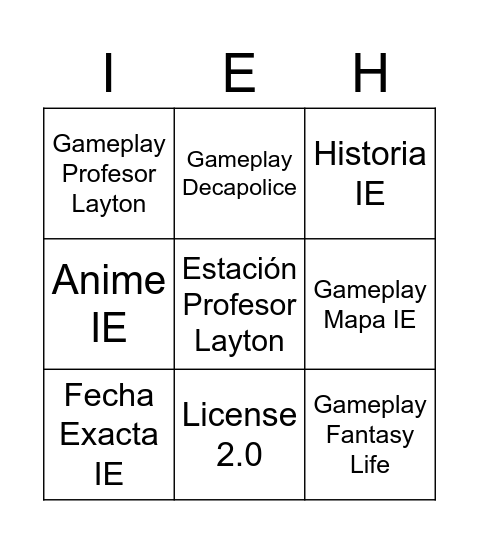 Noticias 9 de Marzo Bingo Card