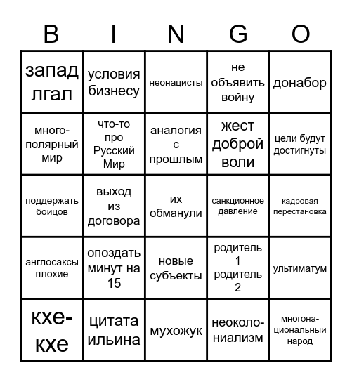 21.02.23 Bingo Card