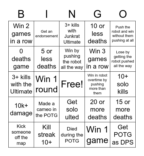 Overtwatching this bingo Card