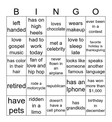 Bingo for Manece's Baby Shower Bingo Card
