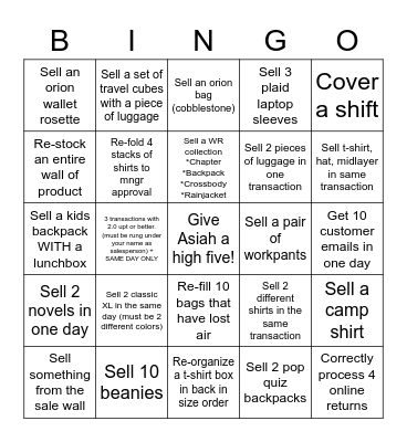 Herschel Bingo 2-21 thru 2-28 Bingo Card