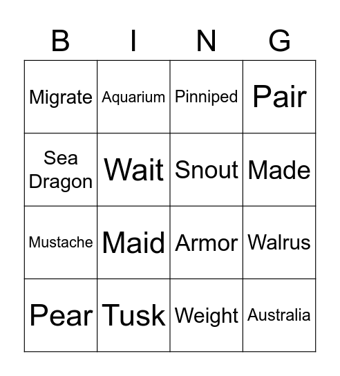 Bingo Card