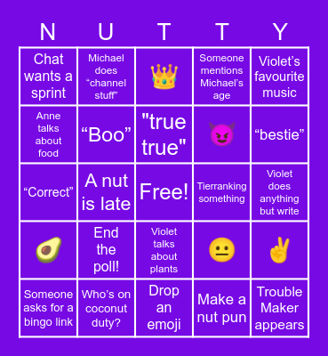 Anniversary Bingo Card