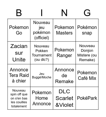 Pokemon present Bingo Card