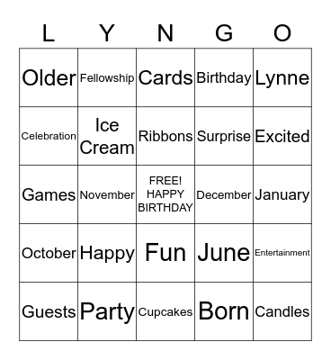 Birthday Bingo Card