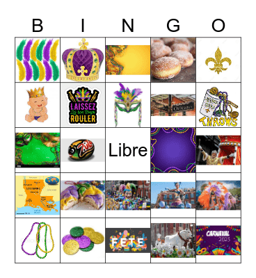 Mardi Gras Bingo Card