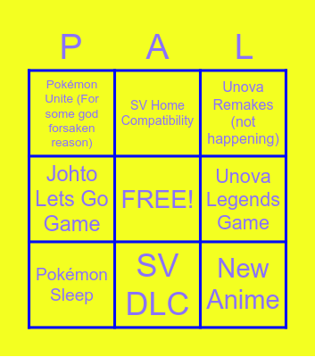 Pokémon Day Bingo Card