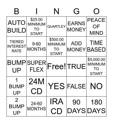CD Bingo Card