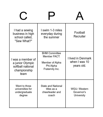 Passport of Excellence Bingo Card