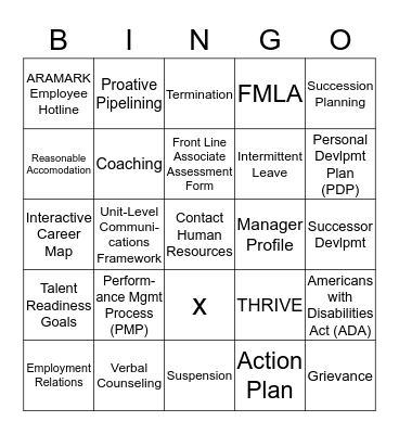 Accelerate from 8 HR BINGO Card