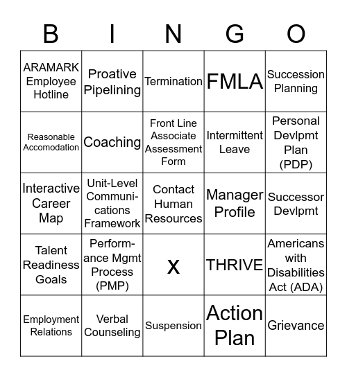 Accelerate from 8 HR BINGO Card