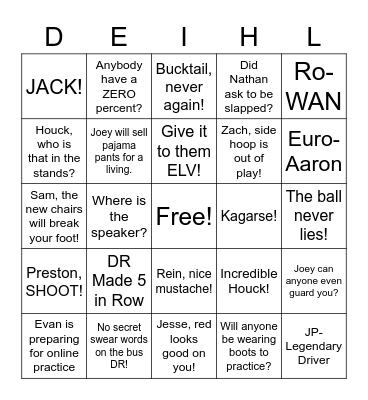 PIAA District 6 Single A Quarterfinal Bingo Card