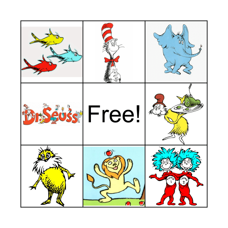 Dr. Seuss Bingo Card