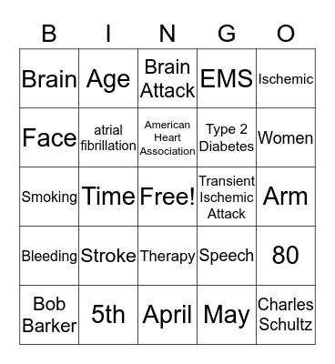 Stroke Bingo Card