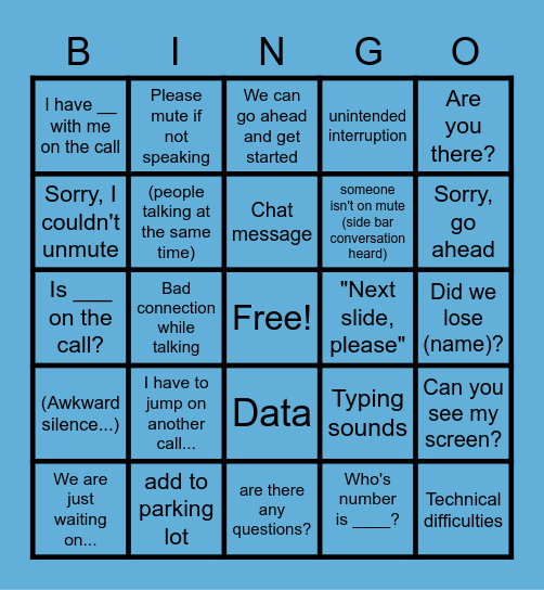 MEETING BINGO Card