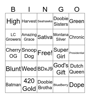 Buddy Bingo Card