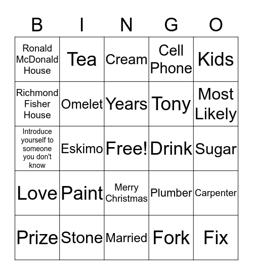 Christmas Bingo Card