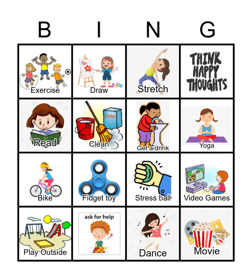 Calm Down Bingo! Bingo Card