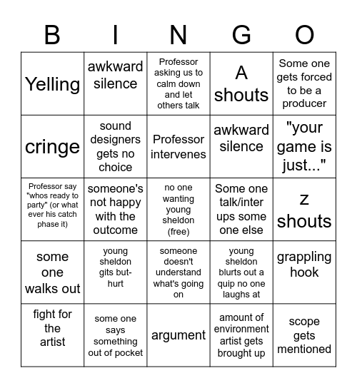 lil guy bingo Card