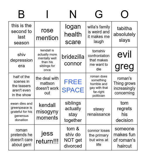 succession season 4 Bingo Card