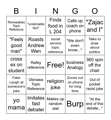 Langer Bingo Card