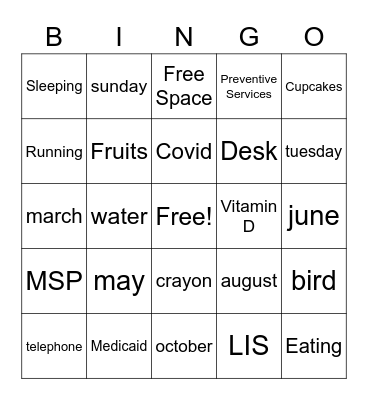 Test Bingo Card