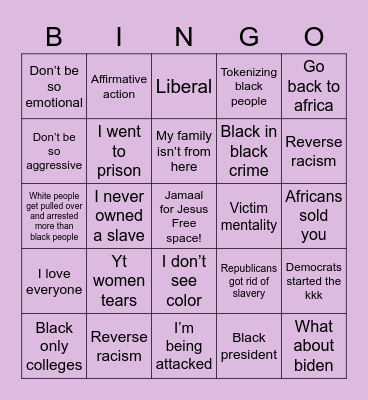 Black bingo tiktok Bingo Card