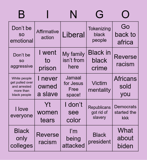 Black bingo tiktok Bingo Card