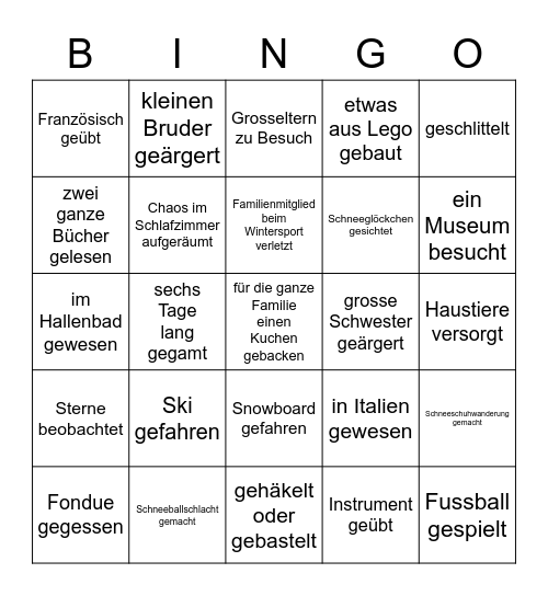Sportwoche Bingo Card