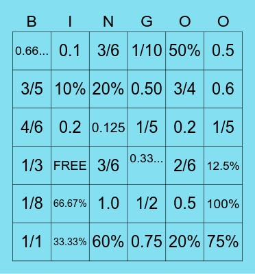 6.4G Activity Bingo Card