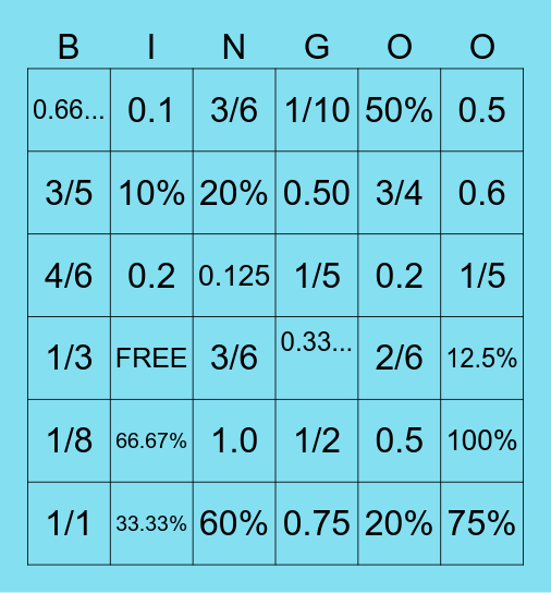 6.4G Activity Bingo Card