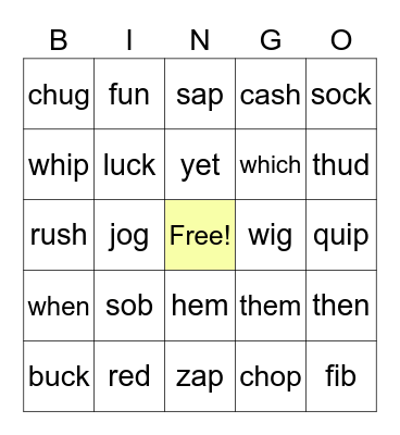 OG Lesson 1-36 Bingo Card