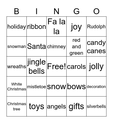 Christmas Bingo Card
