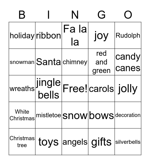 Christmas Bingo Card