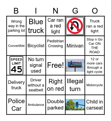 Stop N Go Bing Bingo Card