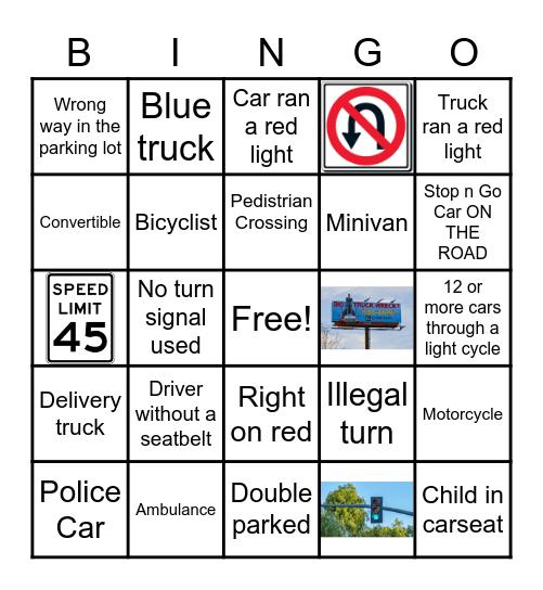 Stop N Go Bing Bingo Card