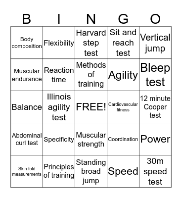 GCSE STARTER Bingo Card