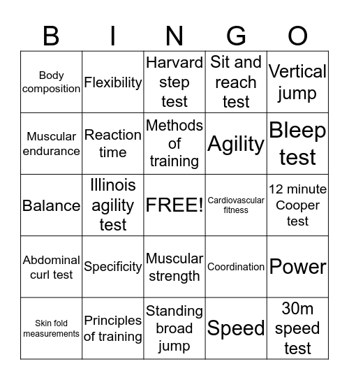 GCSE STARTER Bingo Card