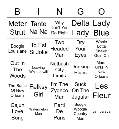 Vinyl Bingo - Mardi Gras Edition Bingo Card