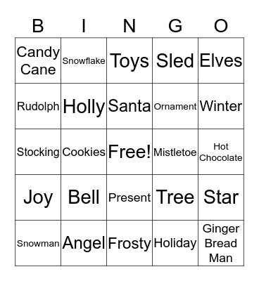 Christmas Bingo Card