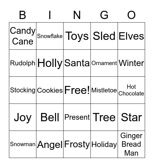 Christmas Bingo Card
